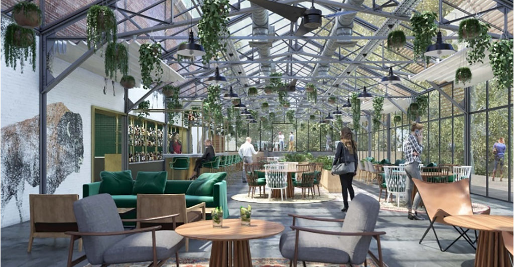 image de synthèse montrant une vue du restaurant