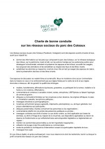 Charte bonne conduite sur les réseaux sociaux du parc des Coteaux