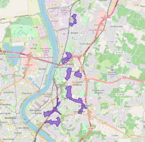 QPV Rive Droite Bordeaux Métropole 2024 – carte
